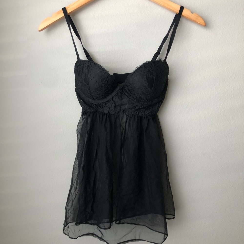 Sexy black baby doll lingerie